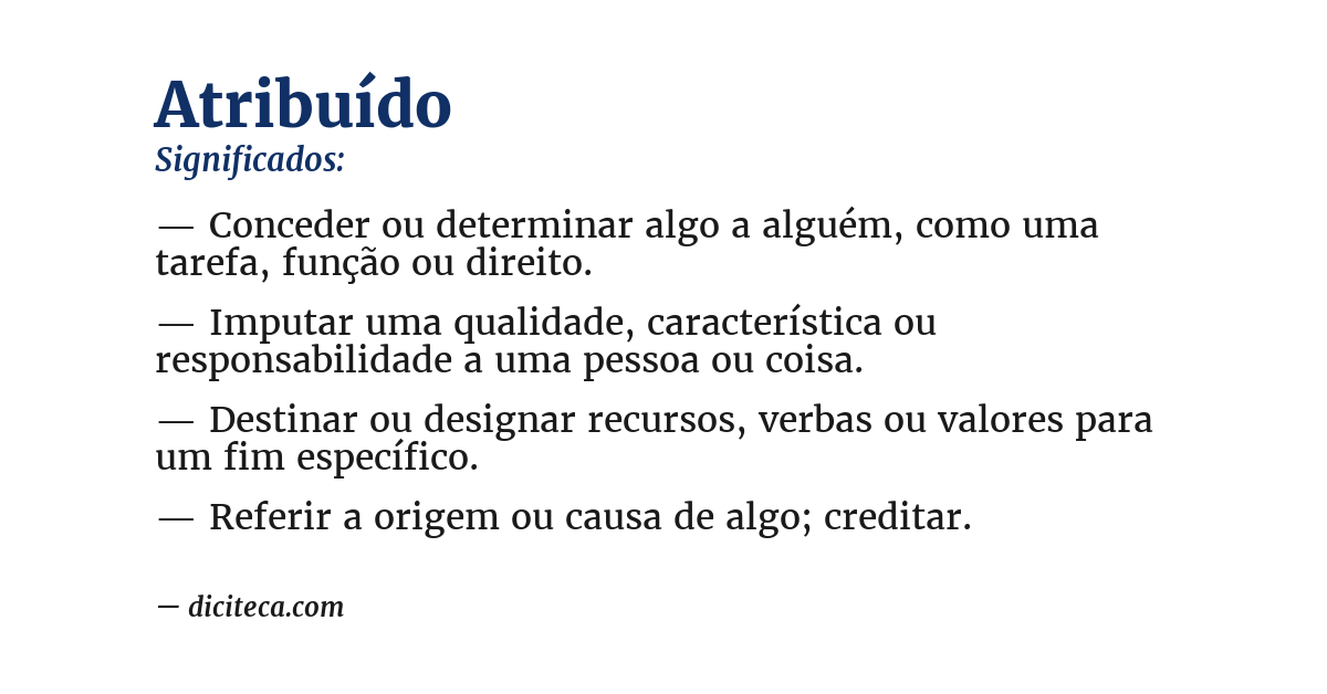 Significado de atribuído