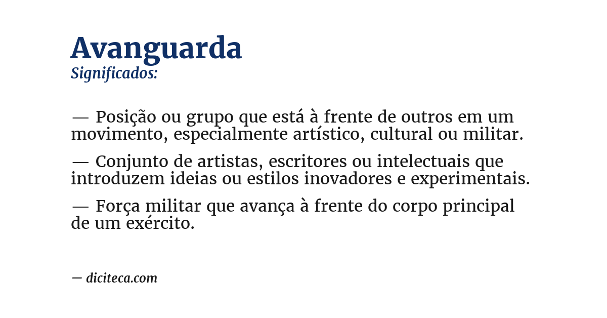 Significado de avanguarda