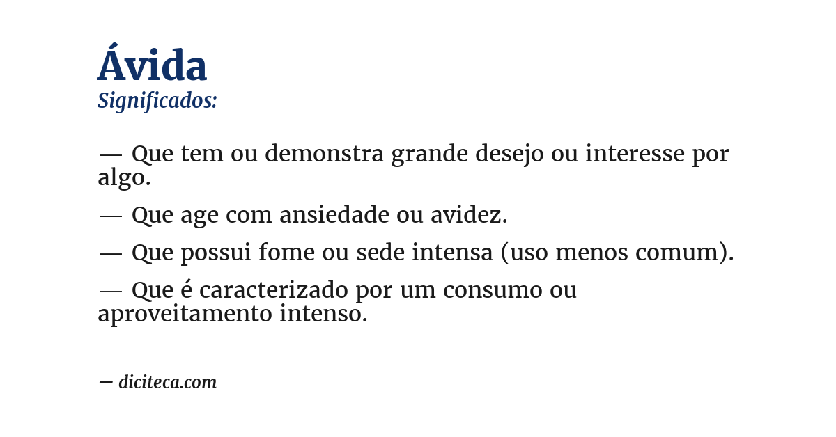 Significado de ávida