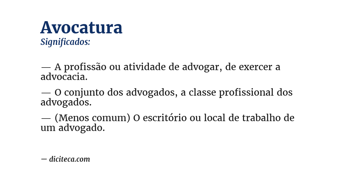 Significado de avocatura