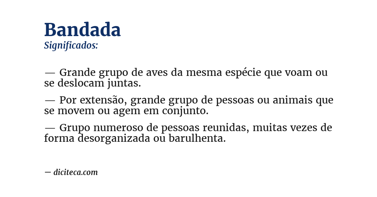 Significado de bandada