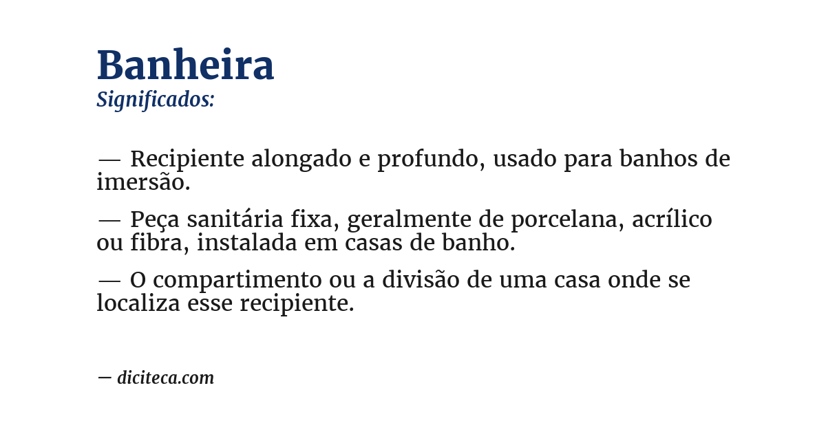 Significado de banheira