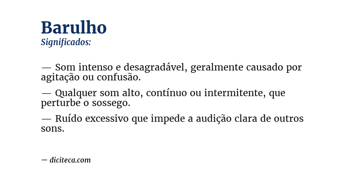 Significado de barulho