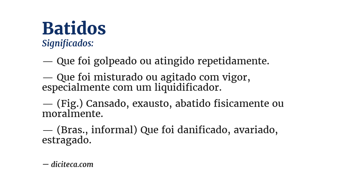 Significado de batidos