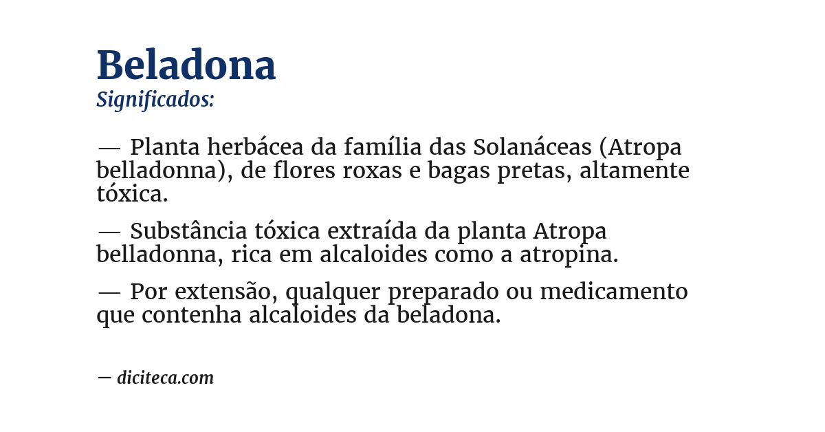 Significado de beladona
