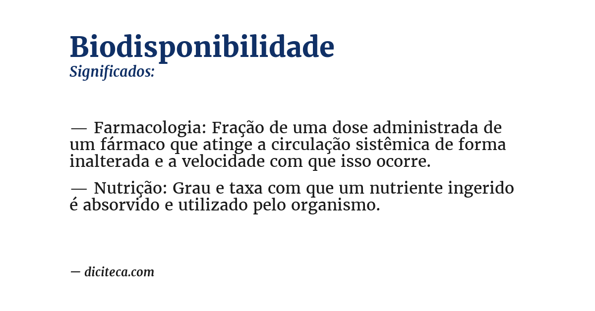 Significado de biodisponibilidade