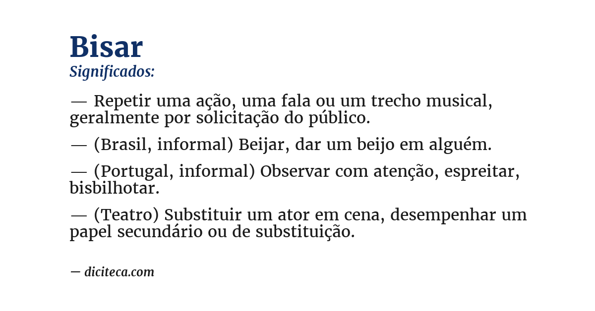 Significado de bisar