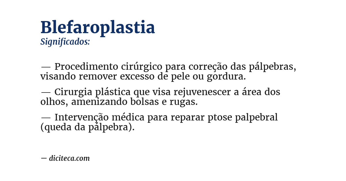 Significado de blefaroplastia