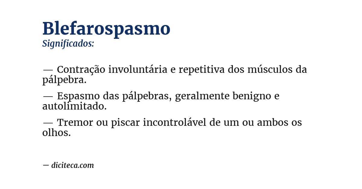Significado de blefarospasmo