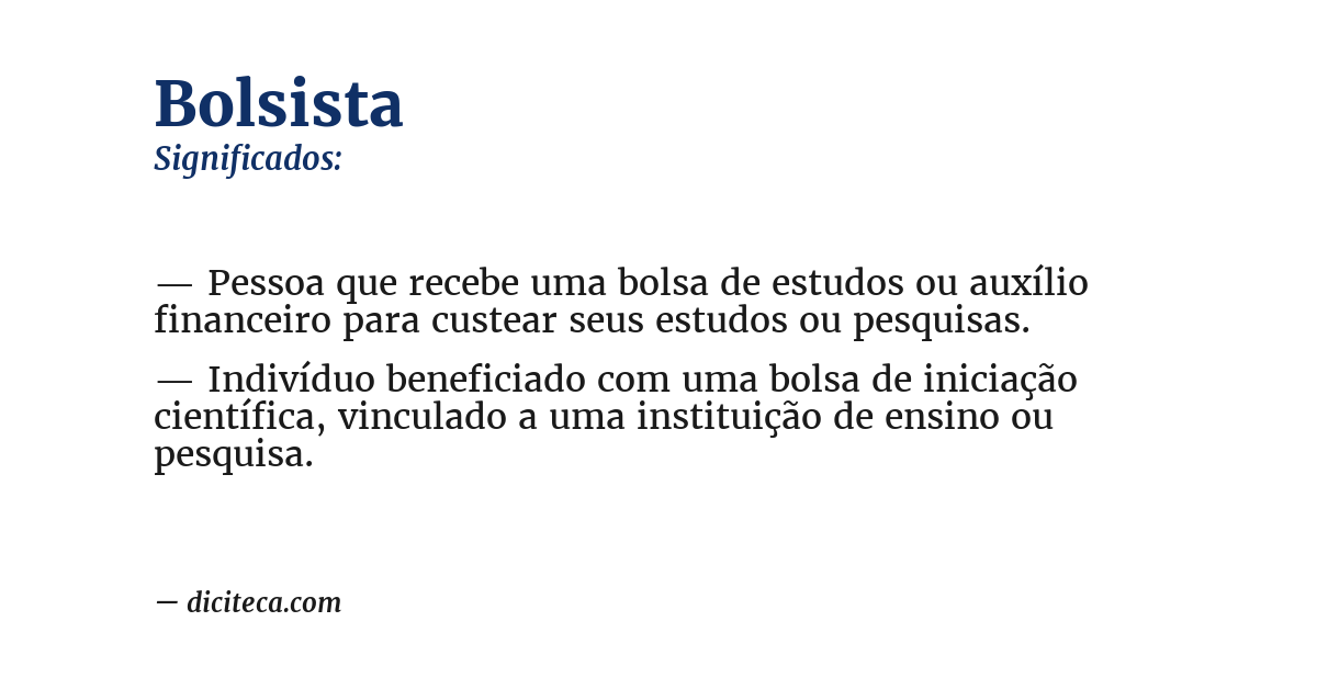 Significado de bolsista