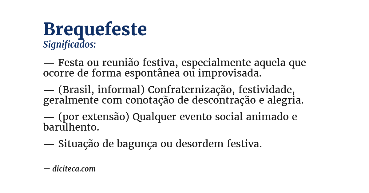 Significado de brequefeste