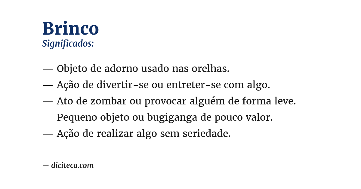 Significado de brinco