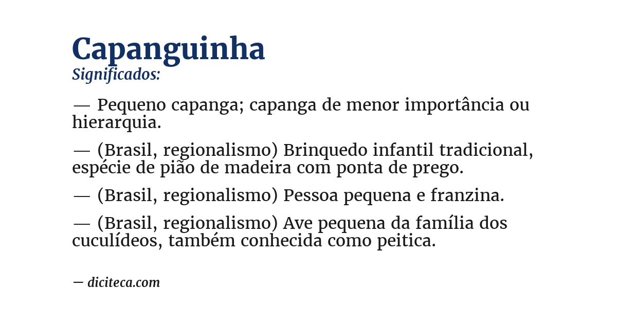 Significado de capanguinha