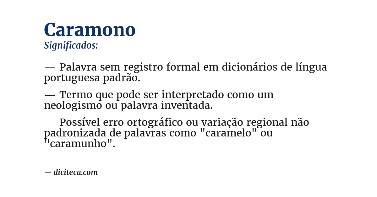 Significado de caramono