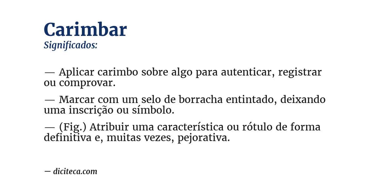 Significado de carimbar