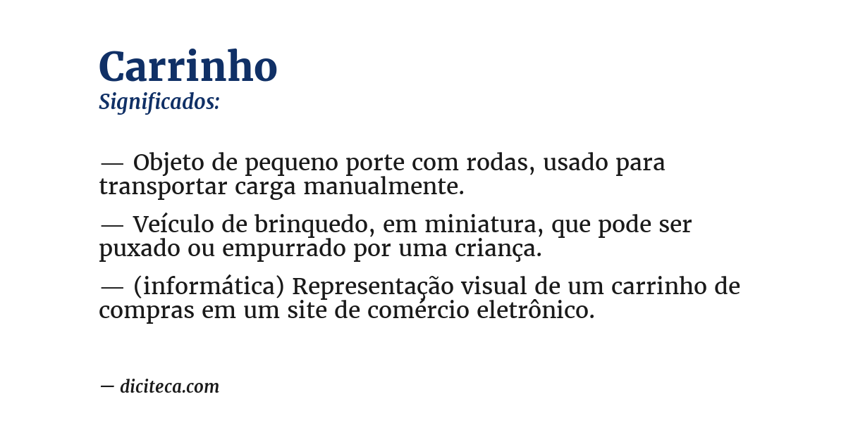 Significado de carrinho