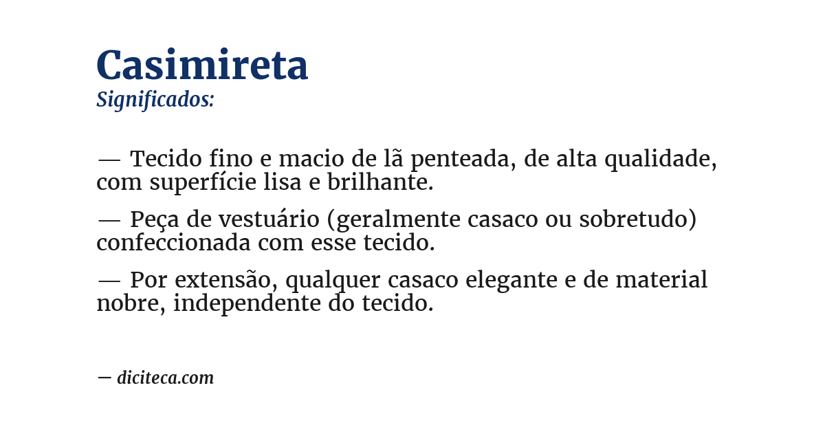 Significado de casimireta