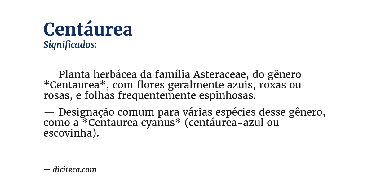Significado de centáurea