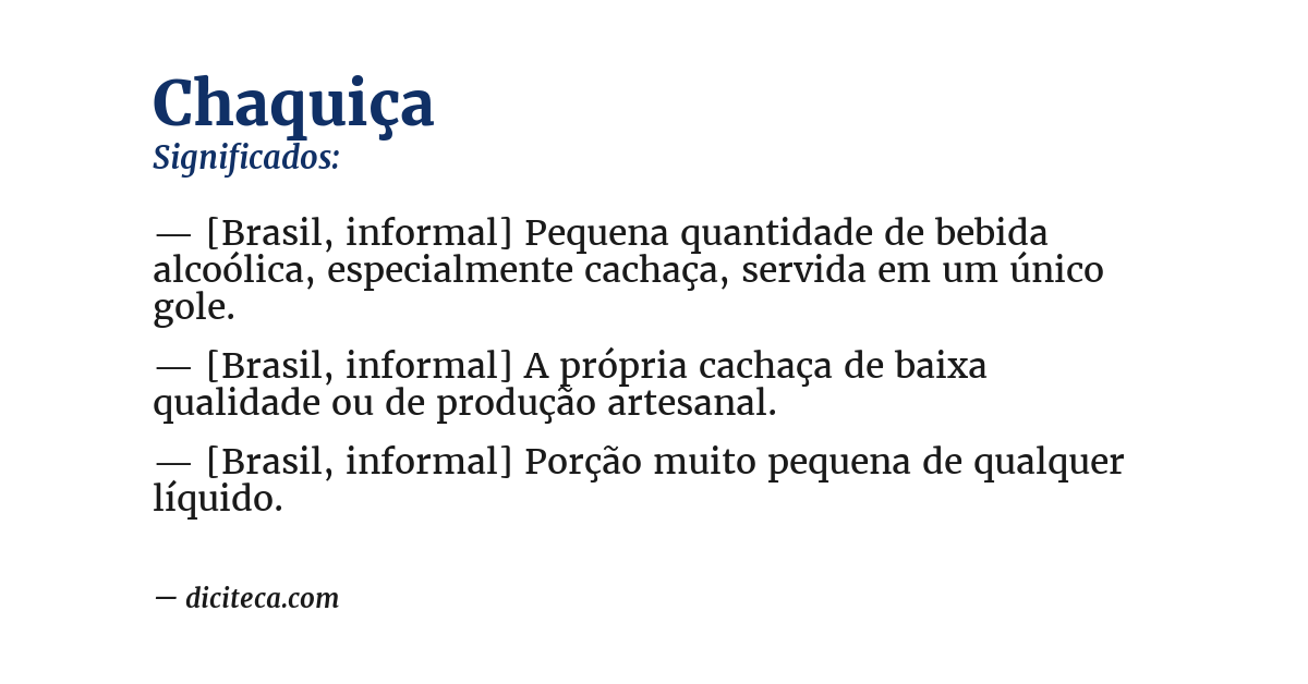 Significado de chaquiça