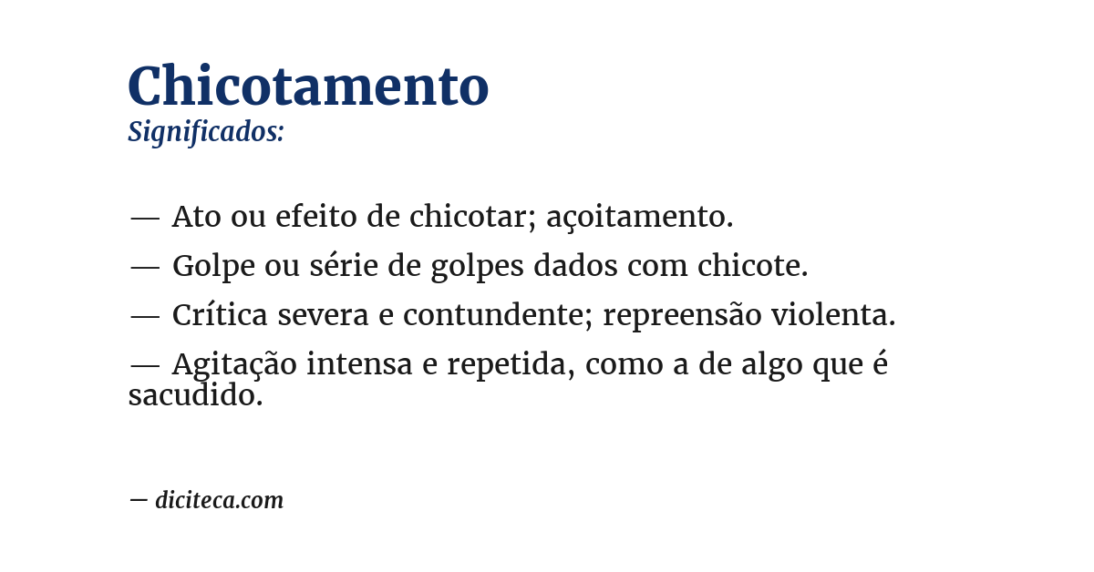 Significado de chicotamento