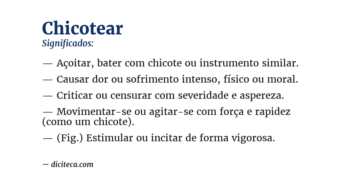 Significado de chicotear