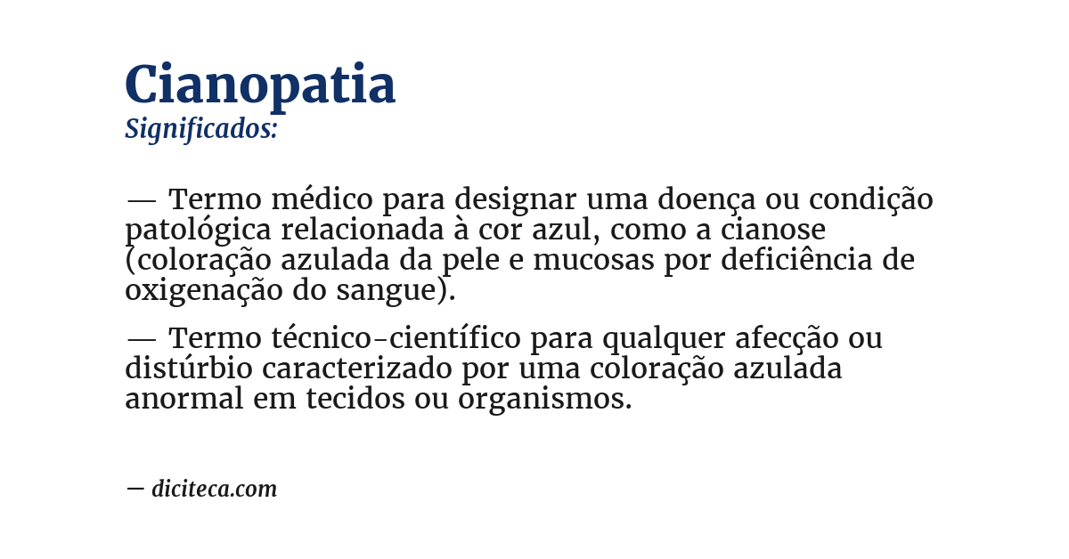Significado de cianopatia