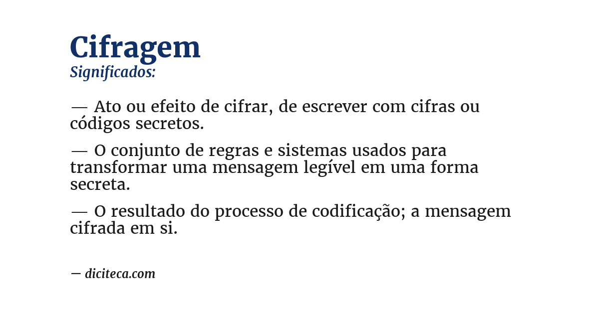 Significado de cifragem
