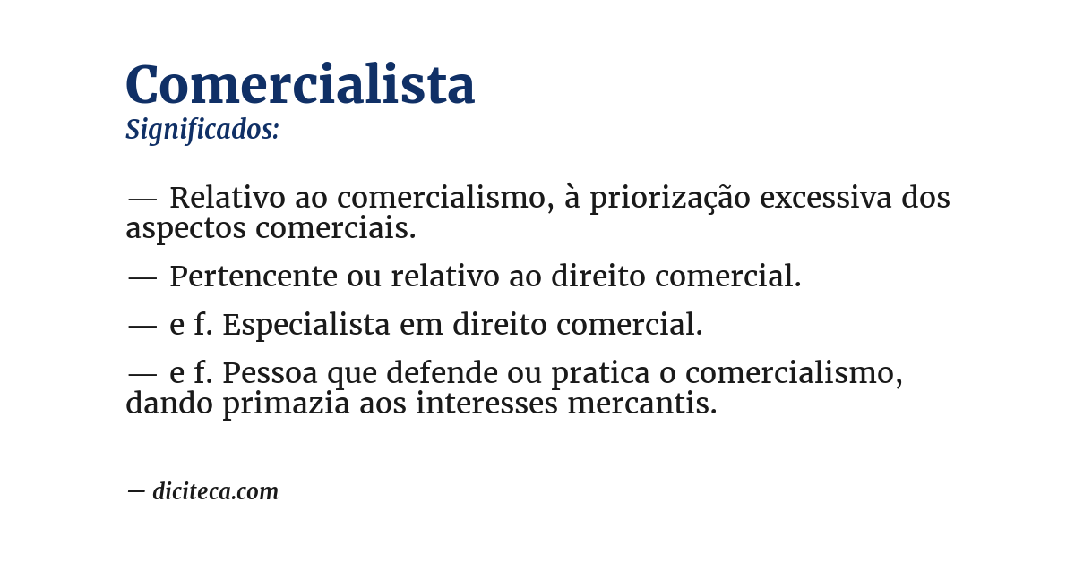 Significado de comercialista