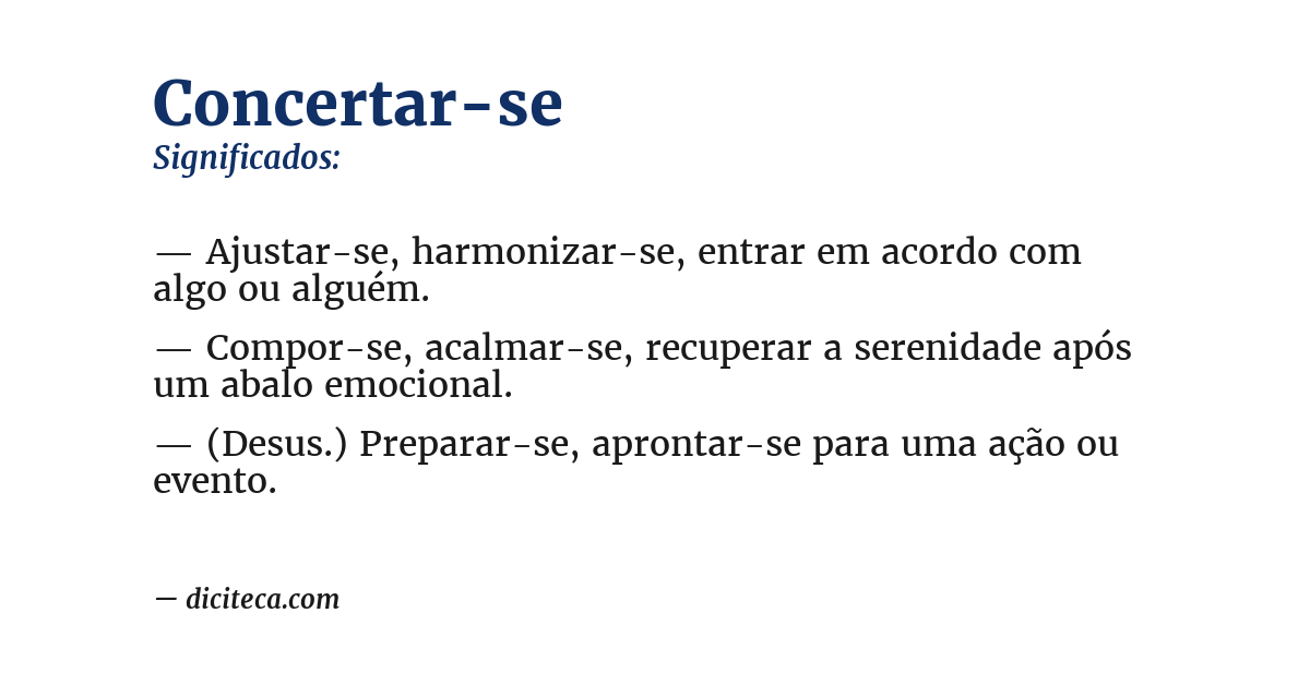 Significado de concertar-se