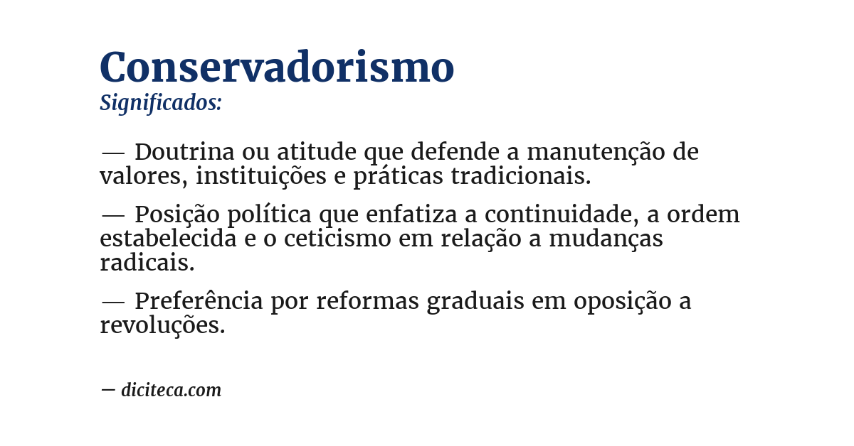 Significado de conservadorismo