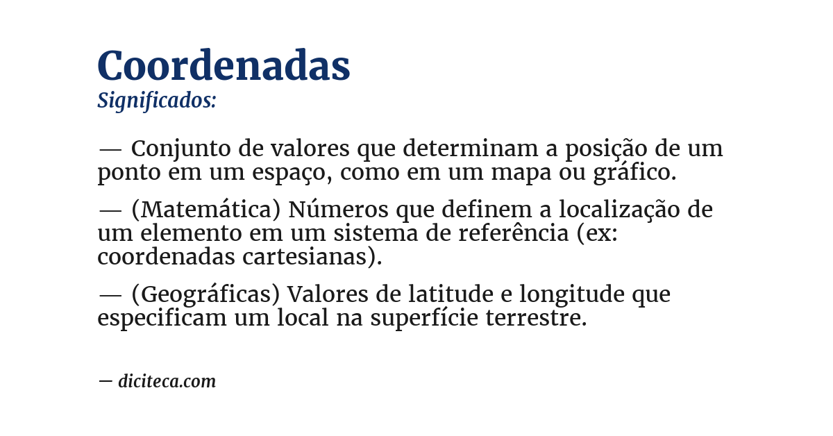 Significado de coordenadas