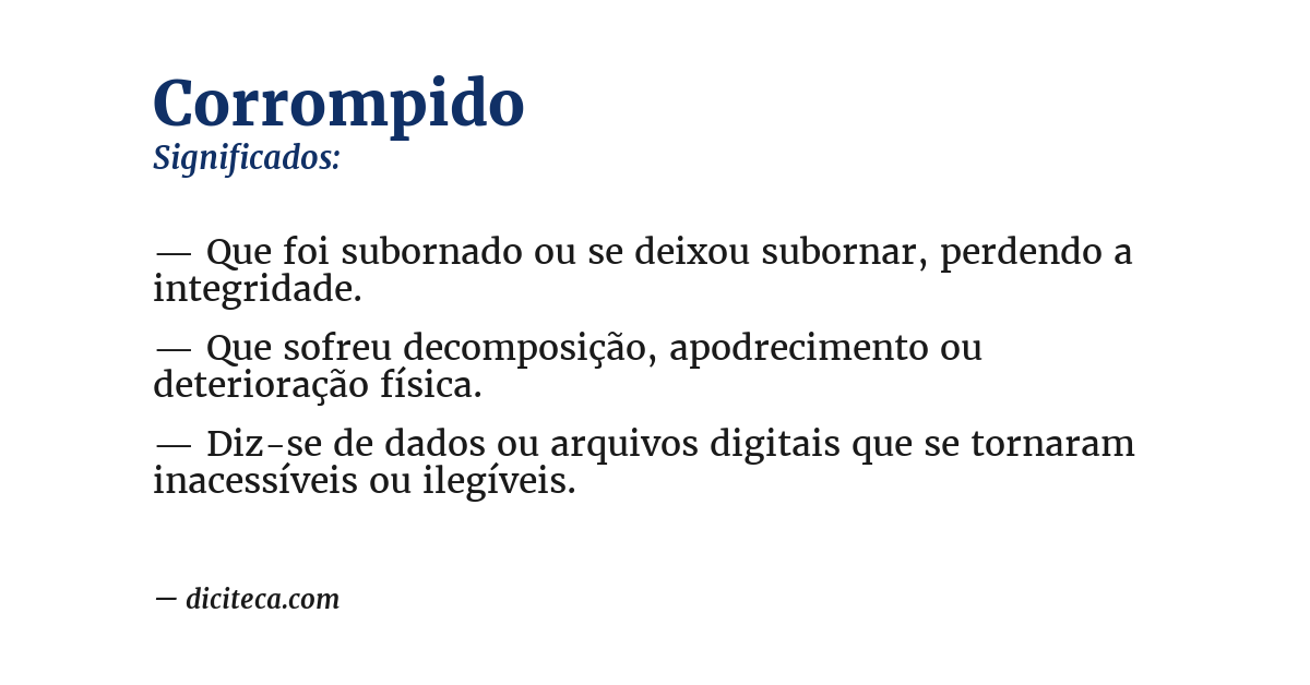 Significado de corrompido