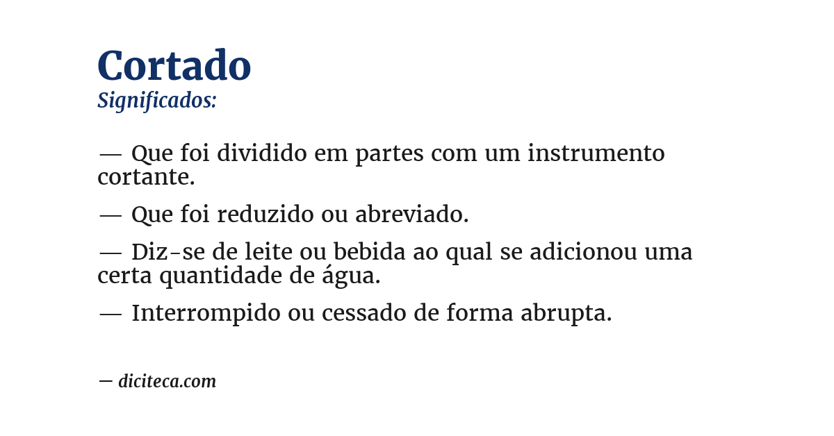 Significado de cortado