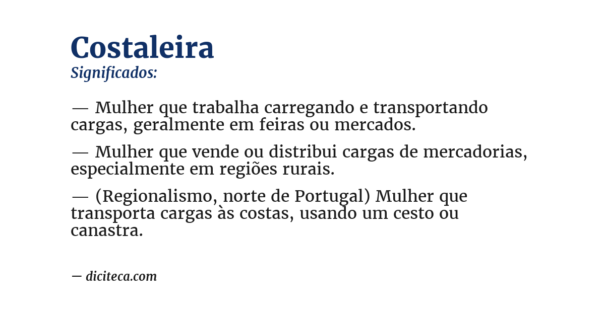 Significado de costaleira