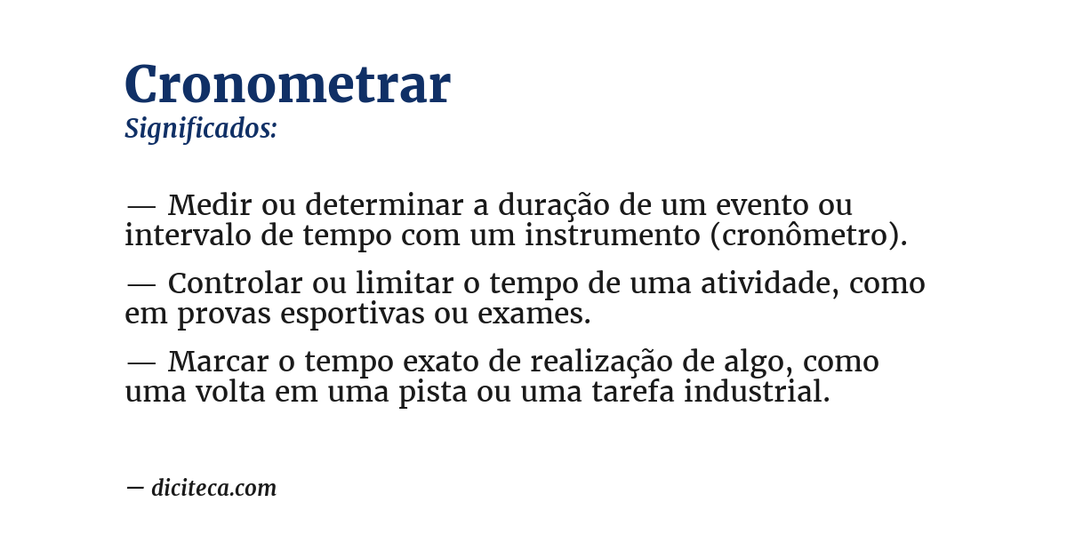 Significado de cronometrar