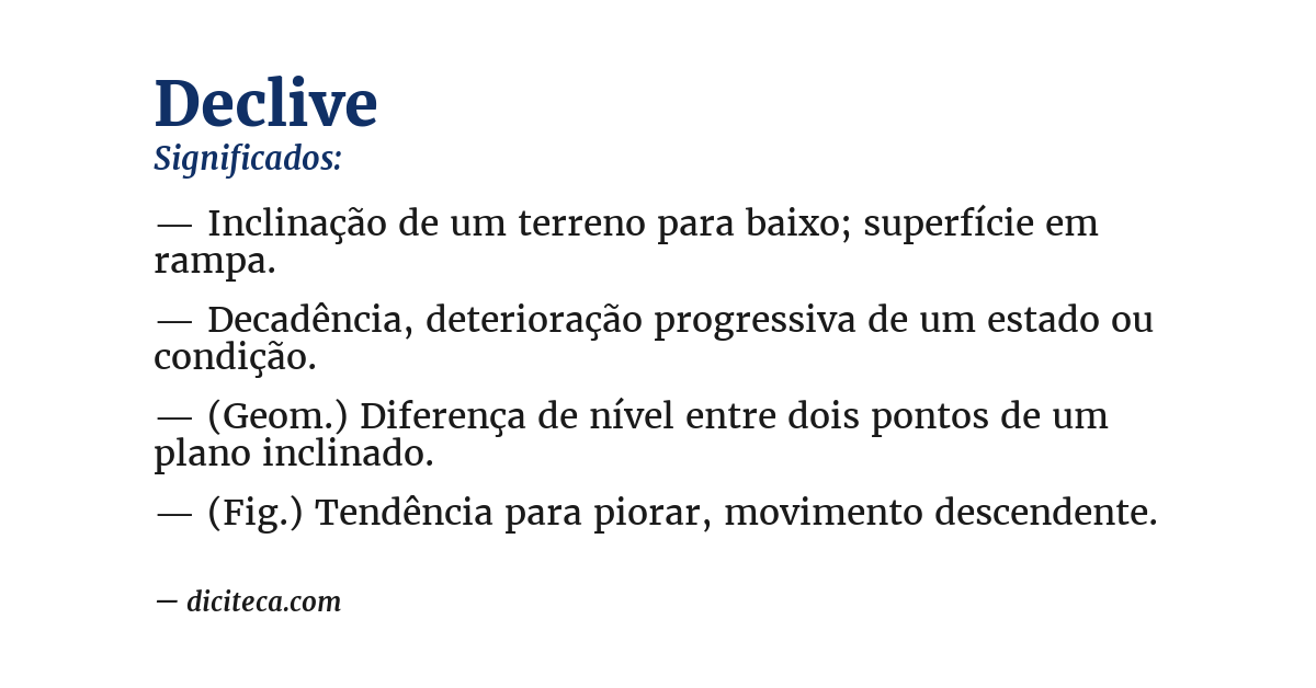 Significado de declive