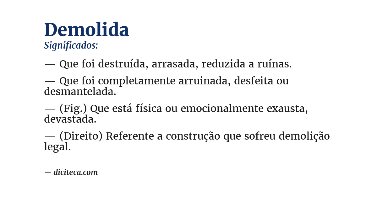 Significado de demolida