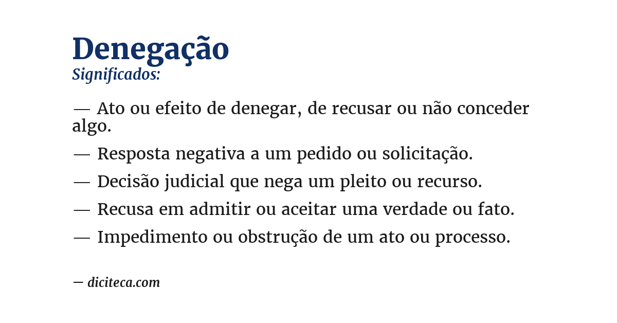 Significado de denegação