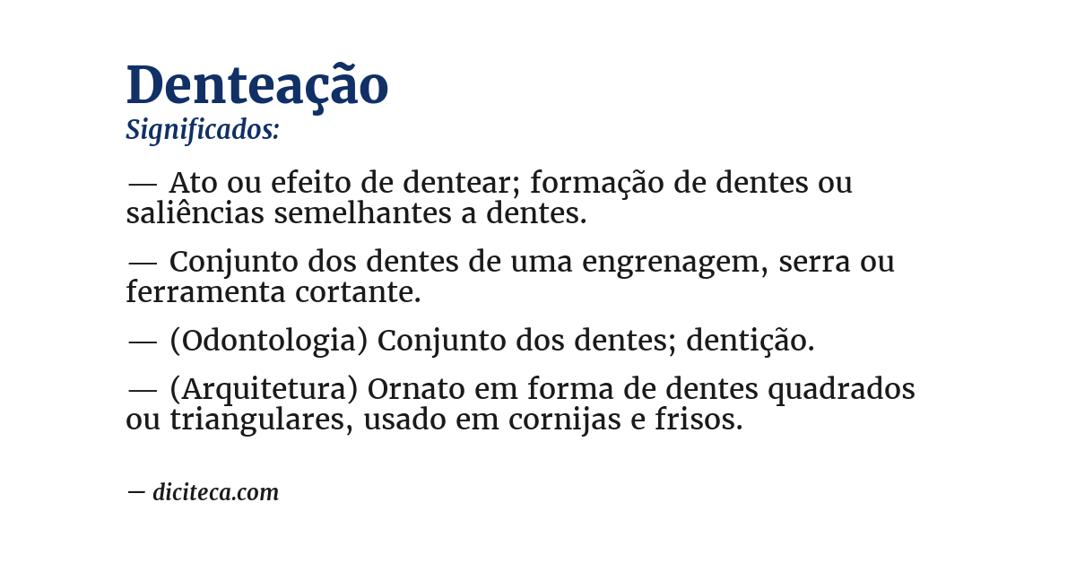 Significado de denteação