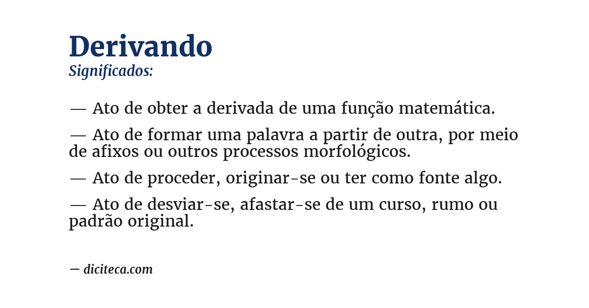 Significado de derivando