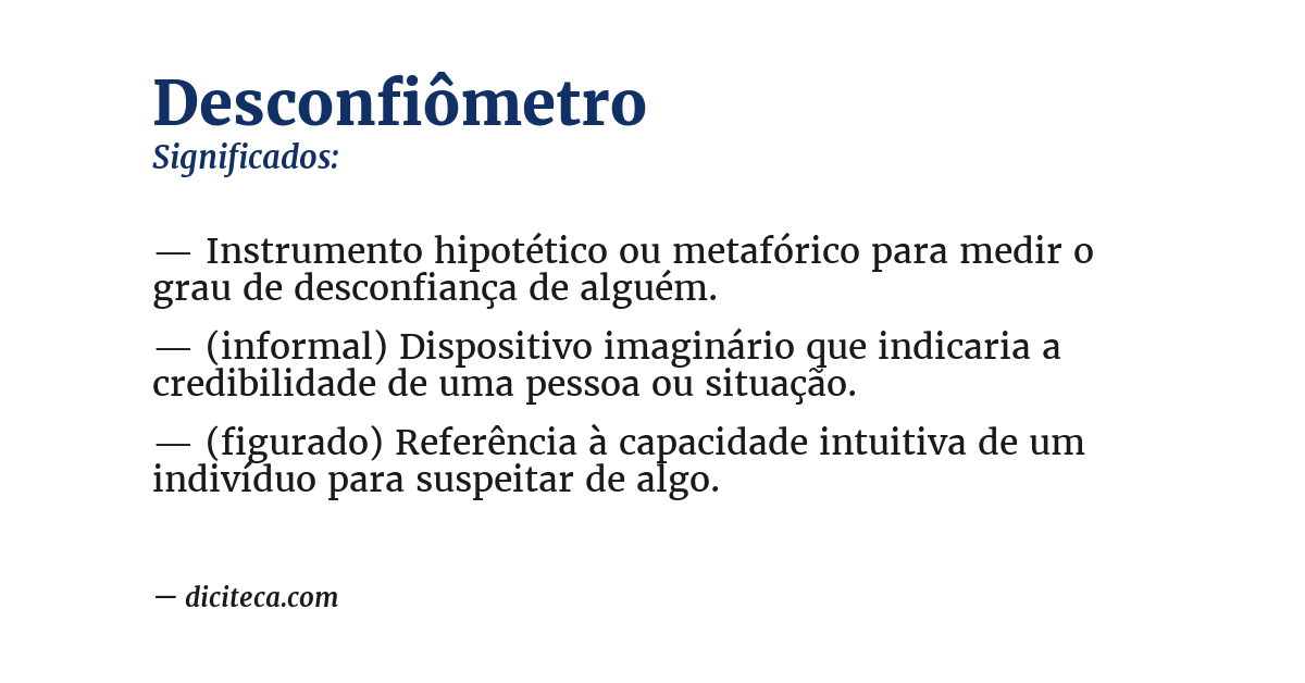 Significado de desconfiômetro