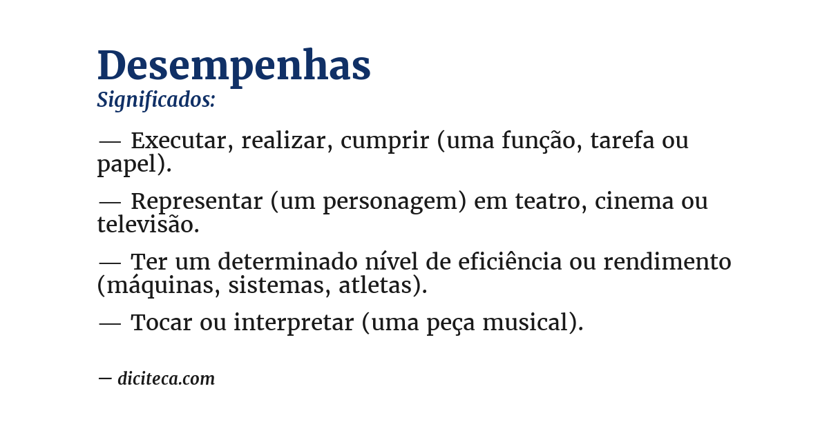 Significado de desempenhas