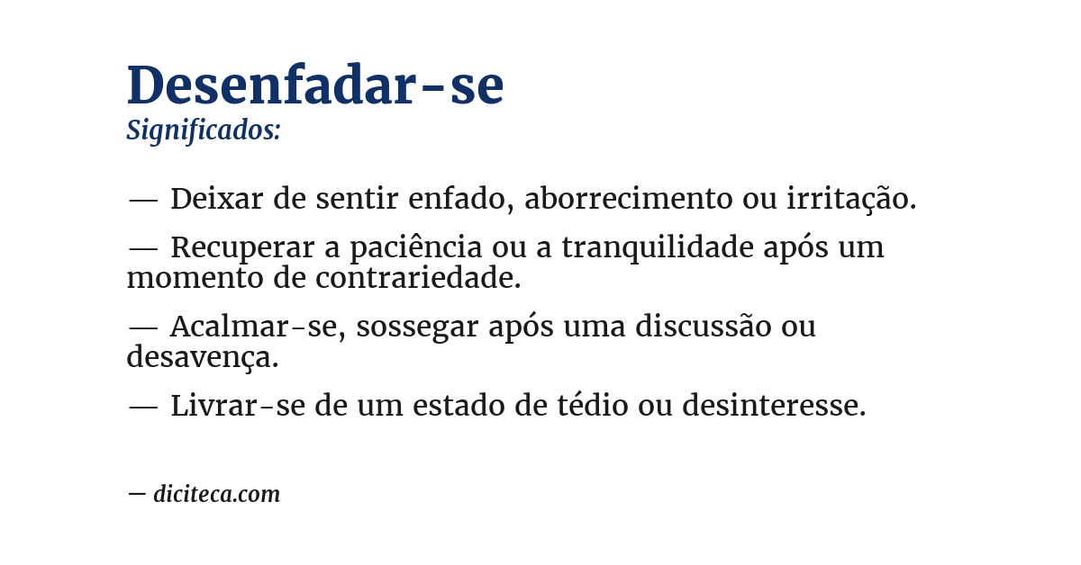 Significado de desenfadar-se