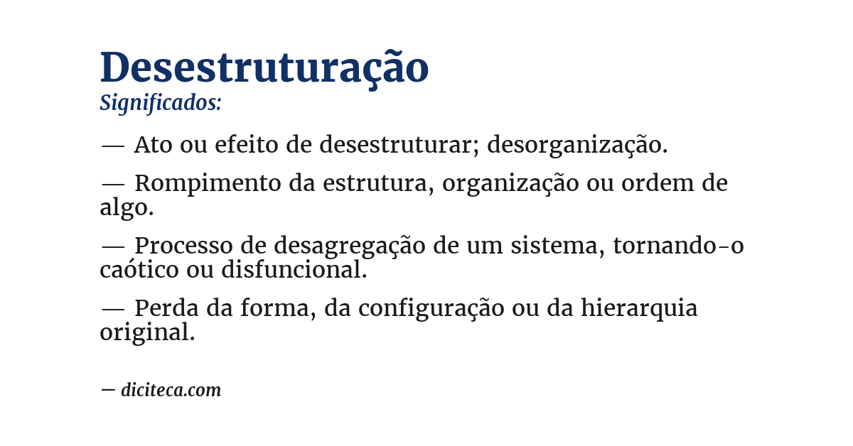 Significado de desestruturação