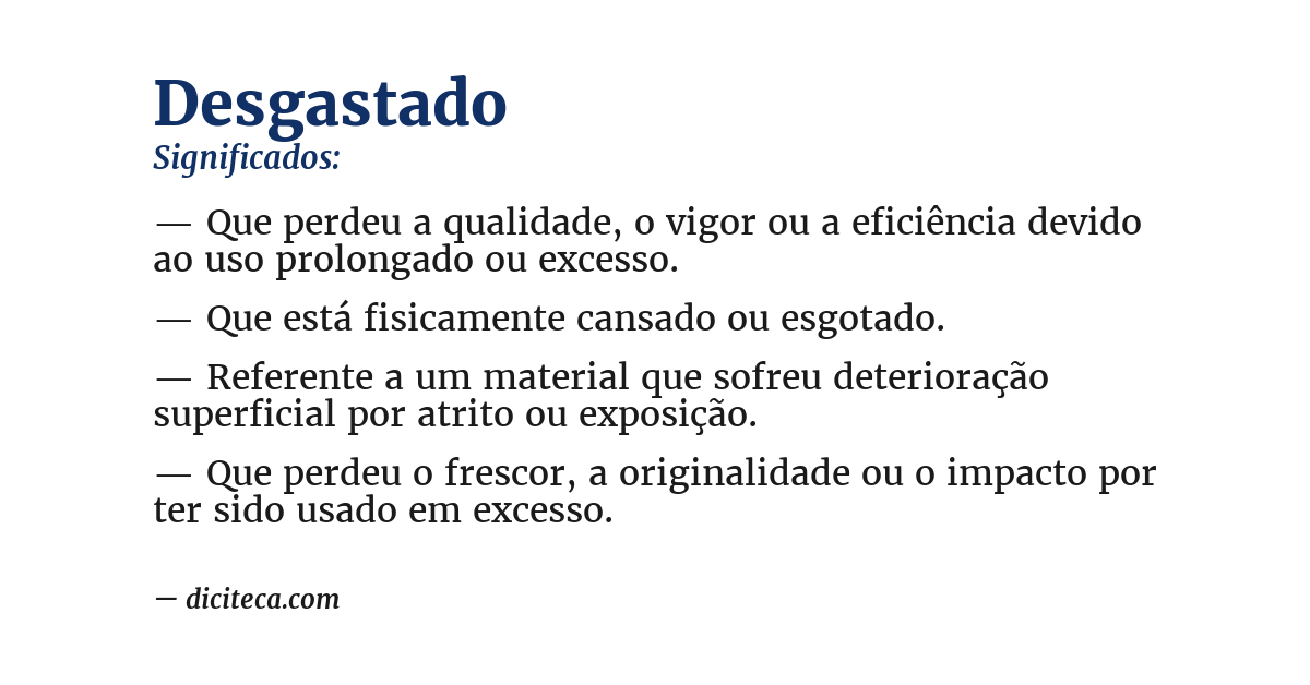 Significado de desgastado