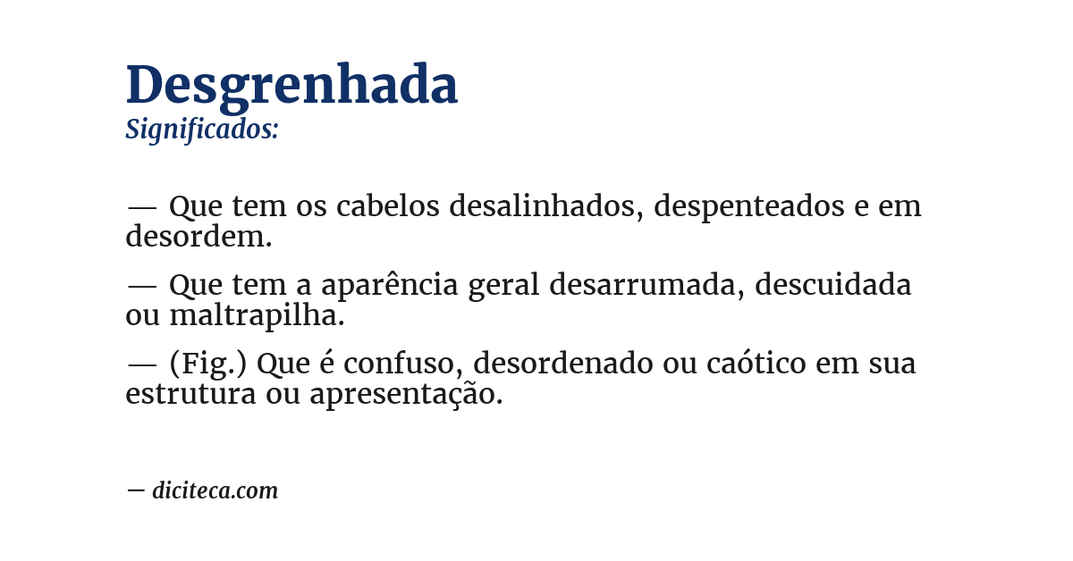 Significado de desgrenhada