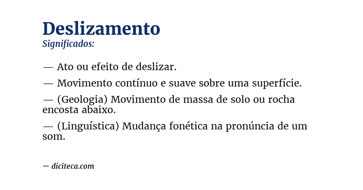 Significado de deslizamento