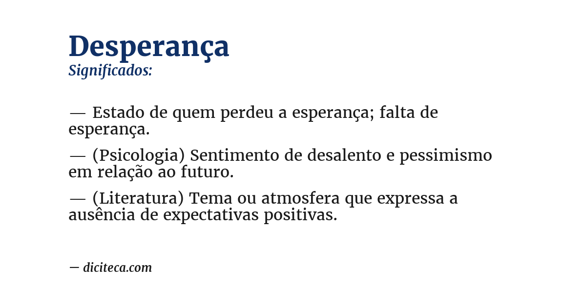 Significado de desperança