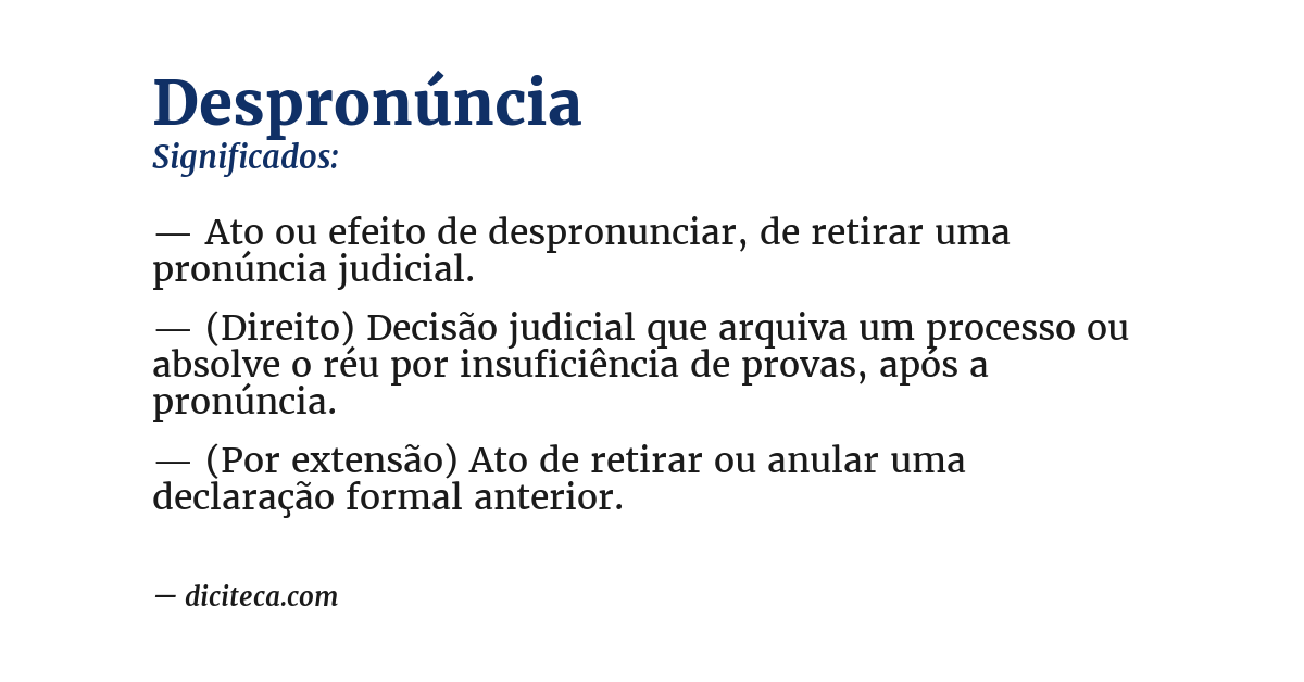 Significado de despronúncia