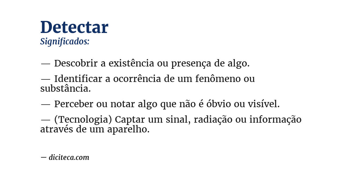 Significado de detectar